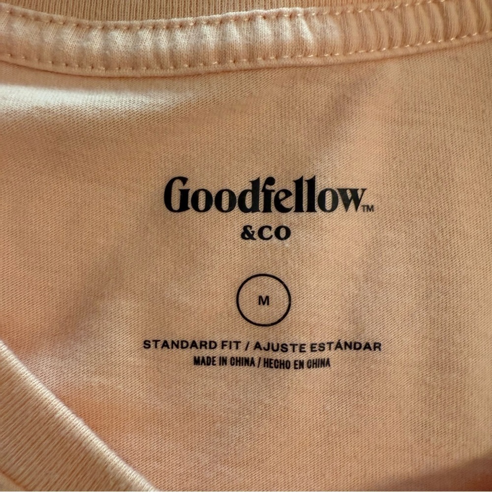 Goodfellow & Co Peach Men’s T-Shirt With Sunset Graphic Size Medium - Picture 3 of 7